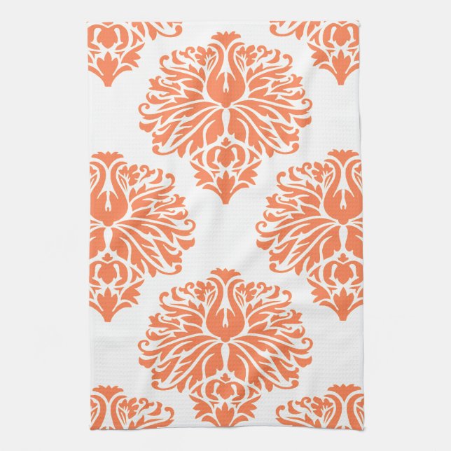 Paño De Cocina Coral Elegant Damask (Vertical)