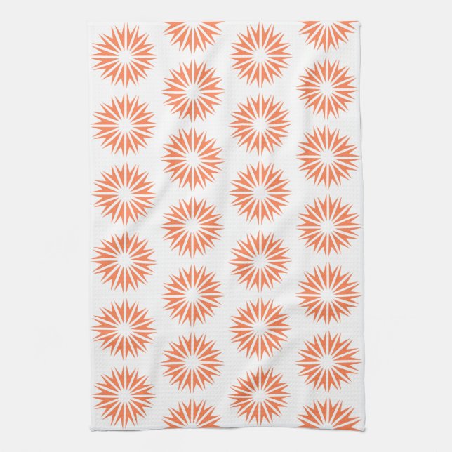 Paño De Cocina Coral Modern Sunbursts (Vertical)