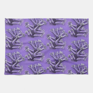 Paño De Cocina Coral Reef Purple Marine Biology Art