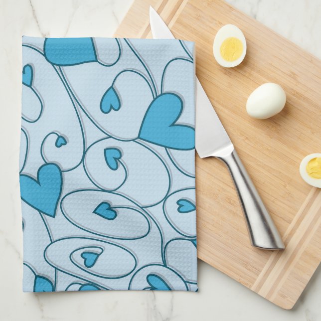 Paño De Cocina Corazón azul (Doblado Cuarto)
