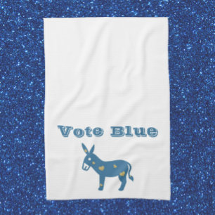 Paño De Cocina Corazón azul lindo Donkey VOTO AZUL