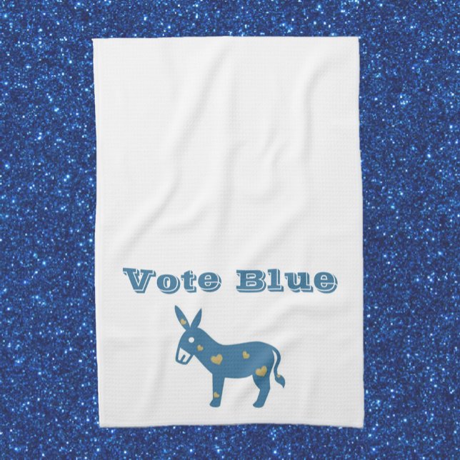 Paño De Cocina Corazón azul lindo Donkey VOTO AZUL (Subido por el creador)