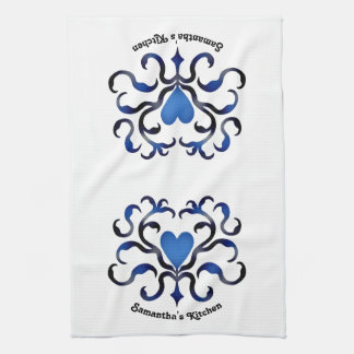 Paño De Cocina Corazón azul medieval