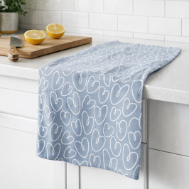 Paño De Cocina Corazón Azul Moderno