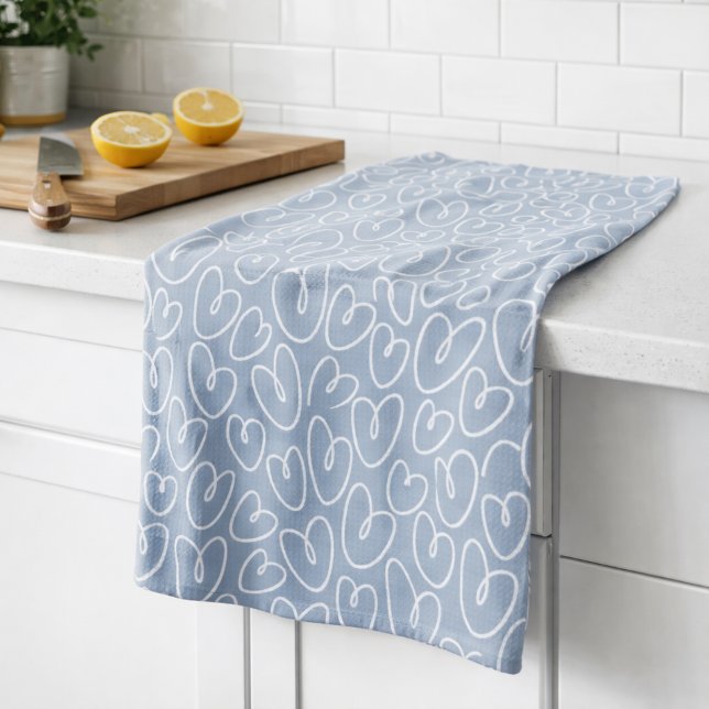 Paño De Cocina Corazón Azul Moderno (Subido por el creador)