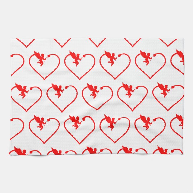 Paño De Cocina Corazón con ❤️ cupido (Horizontal)