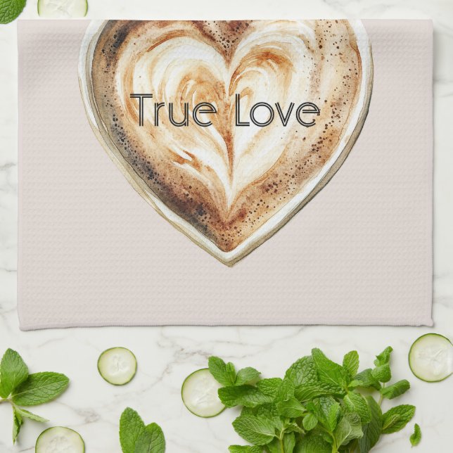 Paño De Cocina Corazón de Café con Crema (Doblado)