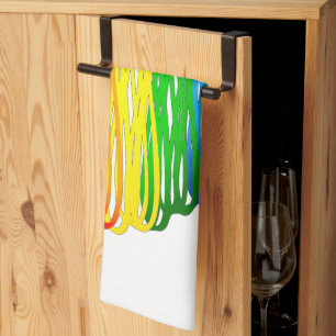 Paño De Cocina Corazón de colores de arcoíris de SlipperyJoe gara
