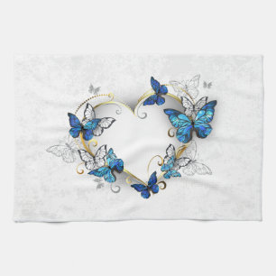 Paño De Cocina Corazón de joyas con mariposas Morfo
