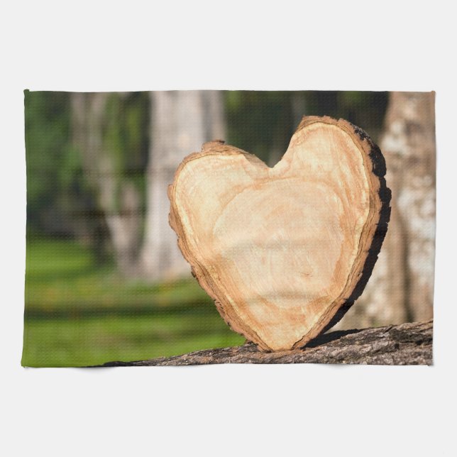 Paño De Cocina corazón de madera (Horizontal)