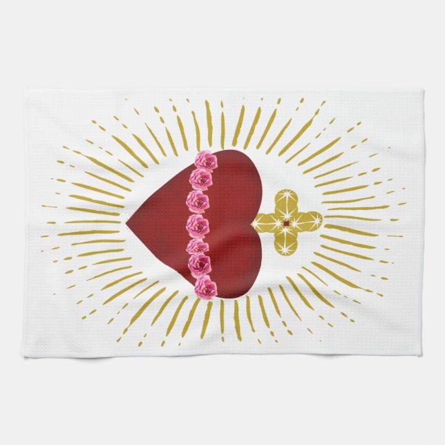 Paño De Cocina Corazón de María (Horizontal)