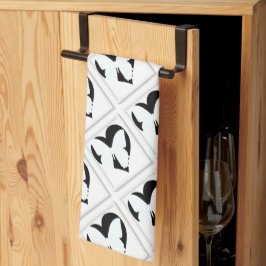 Paño De Cocina Corazón de Mariposa en Blanco