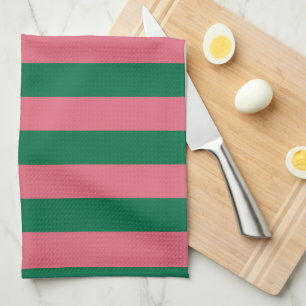 Paño De Cocina Corazón de rosa encurtido raya verde