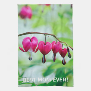 Paño De Cocina Corazón de sangrado rosa Flor Elegante Bonito