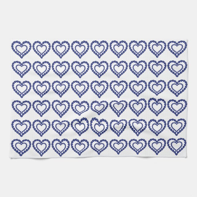 Paño De Cocina Corazón de zafiro azul (Horizontal)