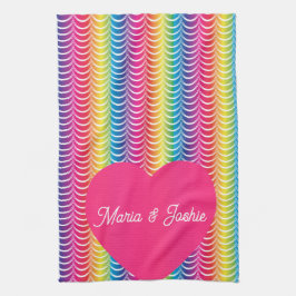 Paño De Cocina Corazón del orgullo de la sirena arcoiris