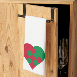 Paño De Cocina Corazón escandinavo de Yule - Decoración navideña 