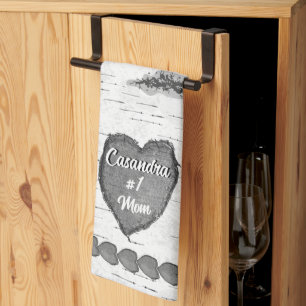 Paño De Cocina Corazón esculpido de madera de corteza de capucha