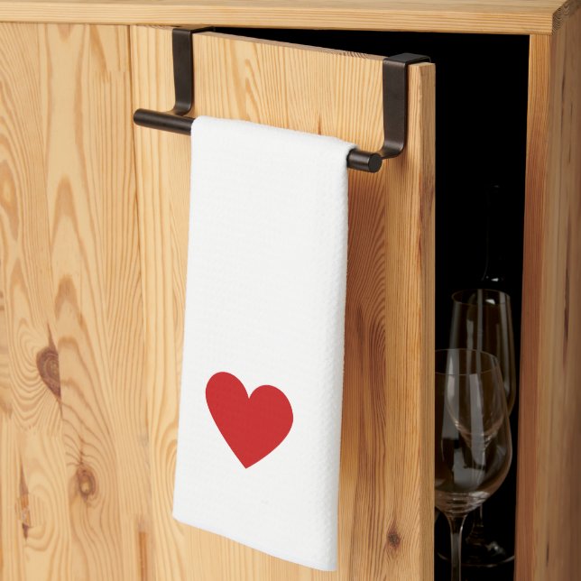 Paño De Cocina Corazón moderno Rojo San Valentín Regalo simple Mo (Pliegue de tercios)