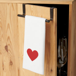 Paño De Cocina Corazón Moderno Rojo Simple Amor Chic Personalizad