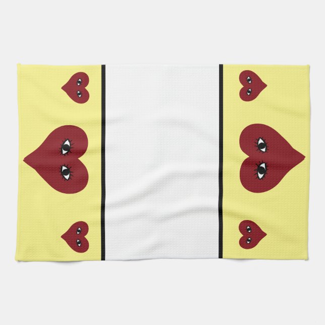 Paño De Cocina Corazón Rojo (Horizontal)