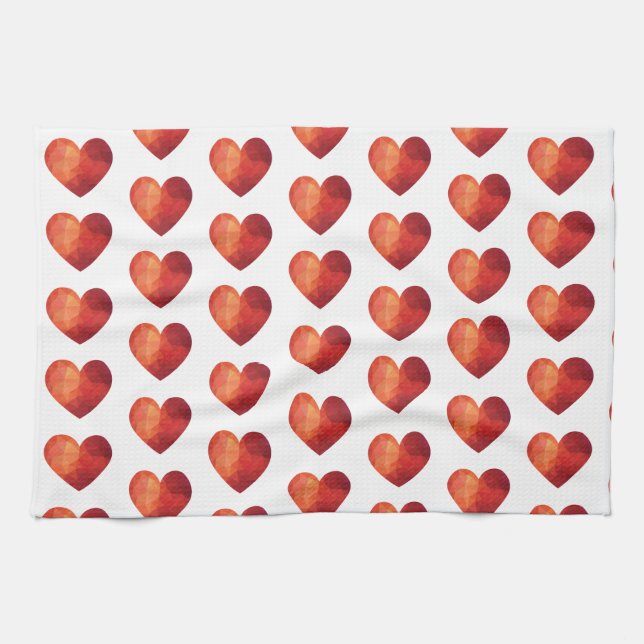 Paño De Cocina Corazón rojo mínimo romántico (Horizontal)
