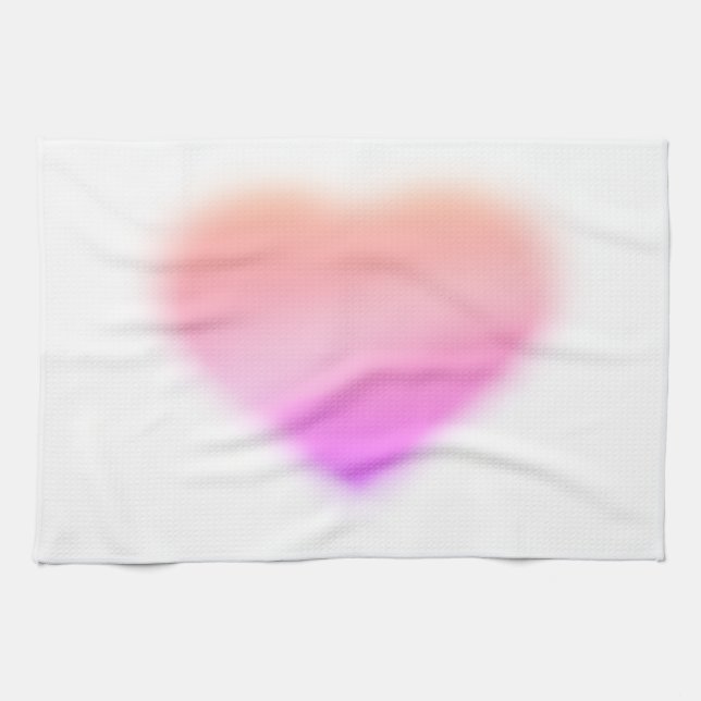 Paño De Cocina corazón rosa (Horizontal)