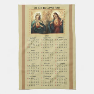 Paño De Cocina Corazón sagrado 2019 del calendario de Jesús y de