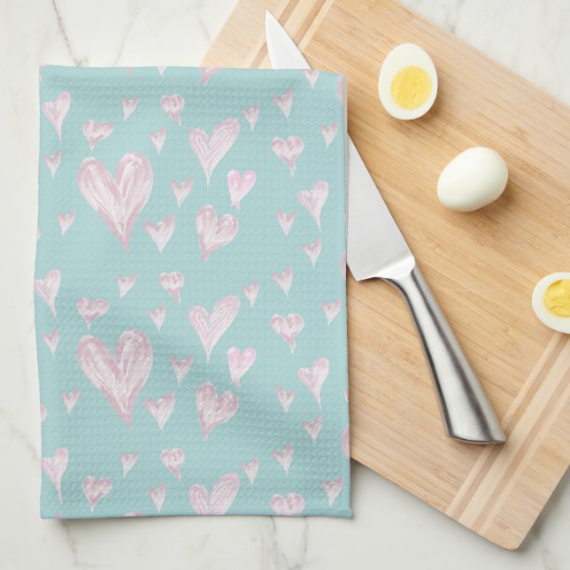 Paño De Cocina Corazones (Doblado Cuarto)