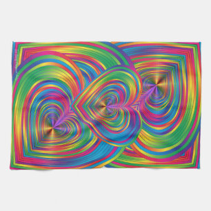 Paño De Cocina Corazones abstractos siendo abstracto