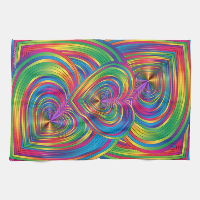 Paño De Cocina Corazones abstractos siendo abstracto (Horizontal)