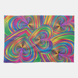 Paño De Cocina Corazones abstractos siendo abstracto