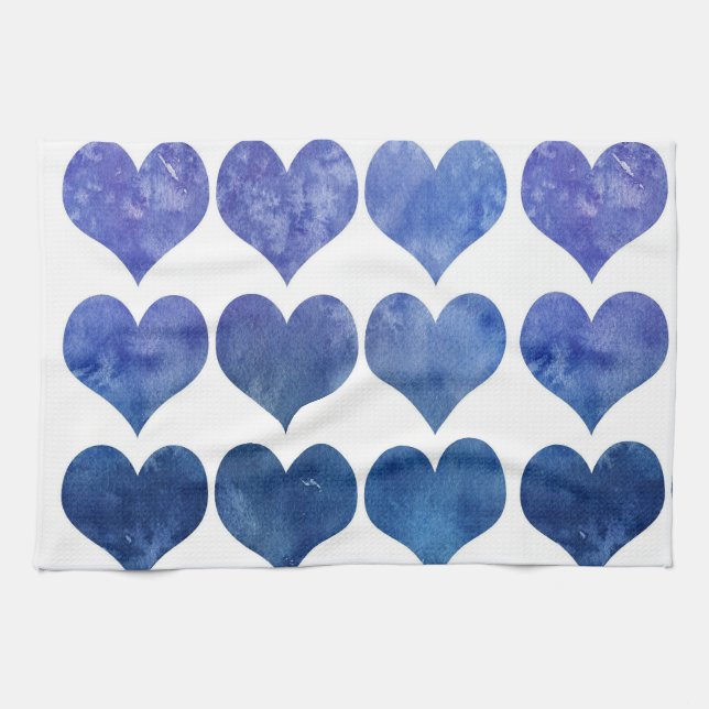 Paño De Cocina Corazones azules (Horizontal)