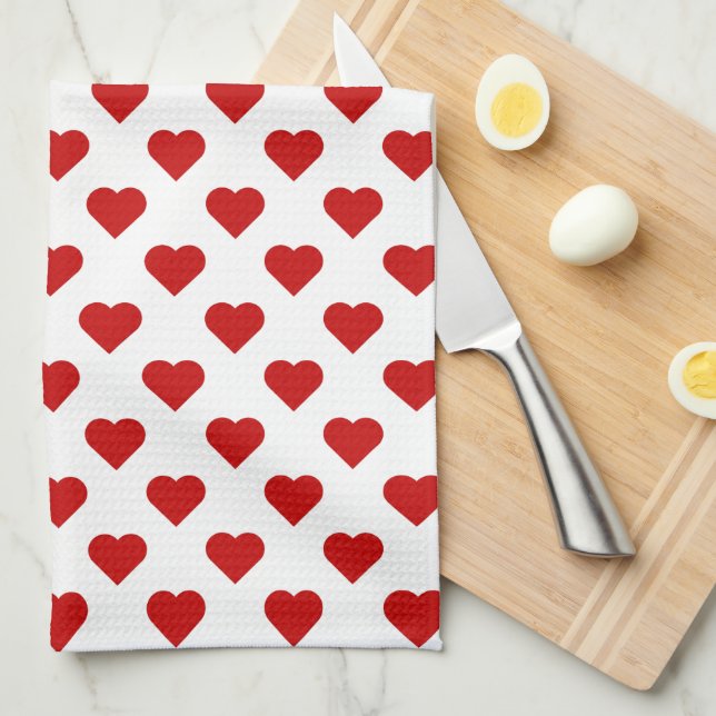 Paño De Cocina Corazones bonitos (Doblado Cuarto)