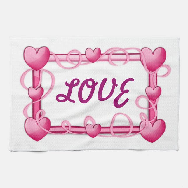 PAÑO DE COCINA CORAZONES DE AMOR (Horizontal)