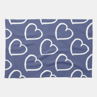 Paño De Cocina corazones dibujados a mano de bonito diseño blanco