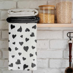 Paño De Cocina corazones el día de San Valentín - blanco y negro<br><div class="desc">corazones el día de San Valentín - toalla de cocina en blanco y negro</div>