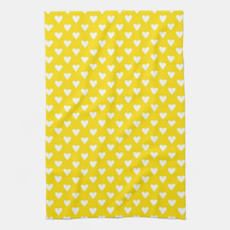 Paño De Cocina Corazones en amarillo