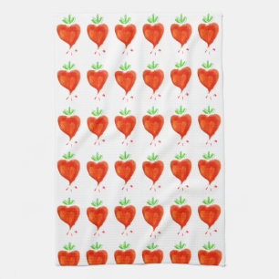 Paño De Cocina Corazones en flor