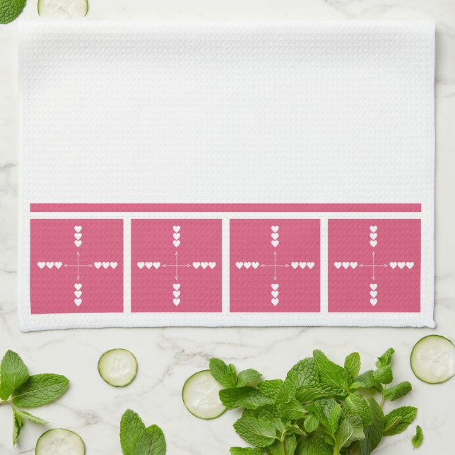 Paño De Cocina Corazones en todas direcciones (Doblado)