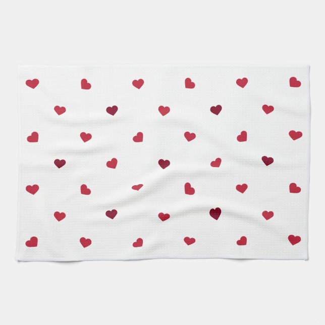 Paño De Cocina Corazones rojos (Horizontal)