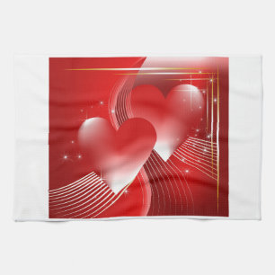 Paño De Cocina Corazones rojos