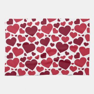 Paño De Cocina Corazones rojos