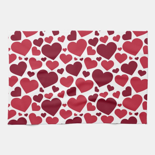 Paño De Cocina Corazones rojos (Horizontal)