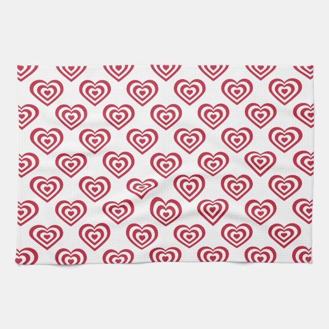 Paño De Cocina Corazones rojos (Horizontal)