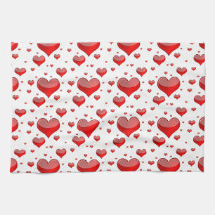 Paño De Cocina Corazones rojos caídos (¡Usted elige el color de f