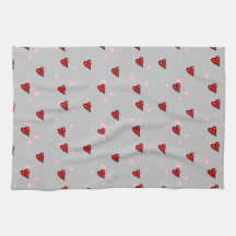 Corazones rojos en gris