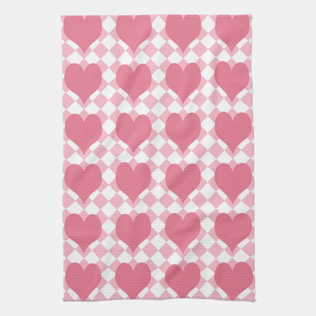 Paño De Cocina Corazones rosados (Vertical)