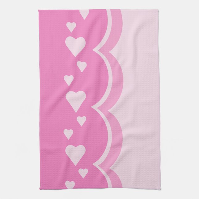 Paño De Cocina Corazones rosados (Vertical)