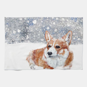 Paño De Cocina Corgi del invierno